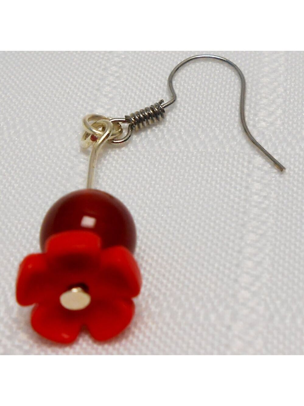 No 766 Handmade earrings with Playmobil flowers